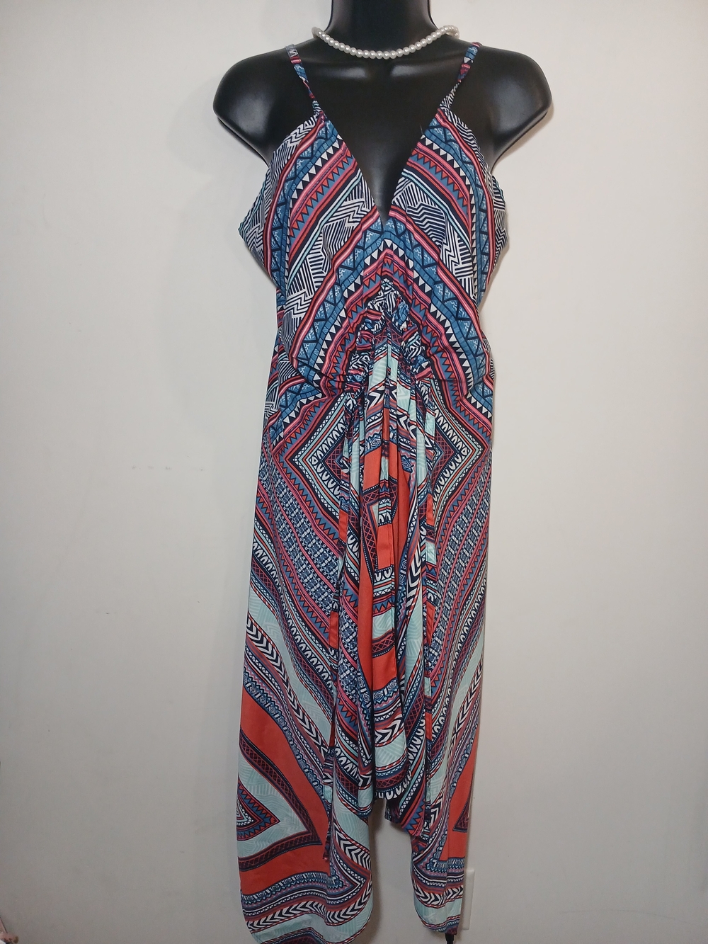 EARTHBOUND Tribal Print Spaghetti Strap Maxi Dress